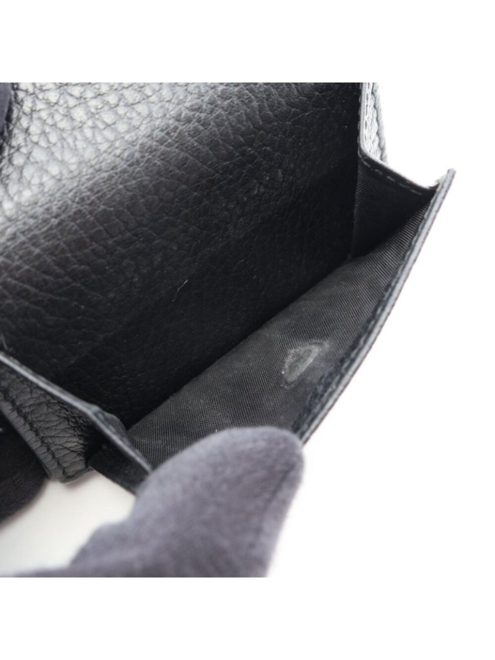 Gucci Trifold Wallet Petit Marmont Black Leather GG - Picture 4 of 9